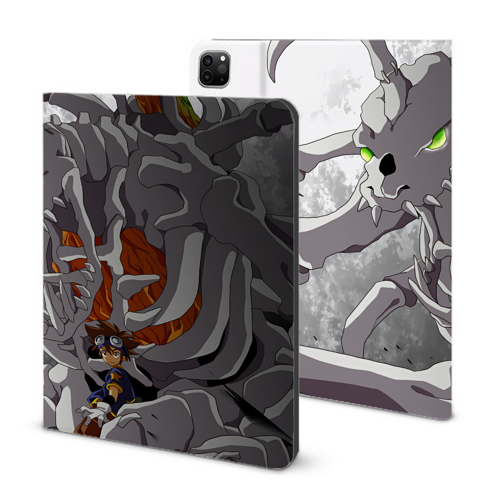 （画像用） Digimon デジタルモンスター/デジモン IPad ケース ブック型 PUレザー TPU 耐衝撃 軽量 薄型 ペン収納なし 全面保護 IPad 各モデル対応